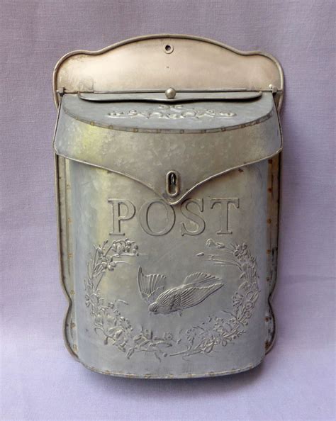 metal post box with house name|galvanised steel post box.